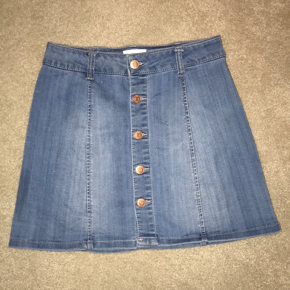 denim mini skirt